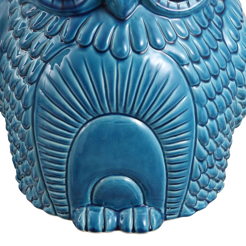 Millie 17.5" Classic Vintage Ceramic Indoor/Outdoor Owl Garden Stool