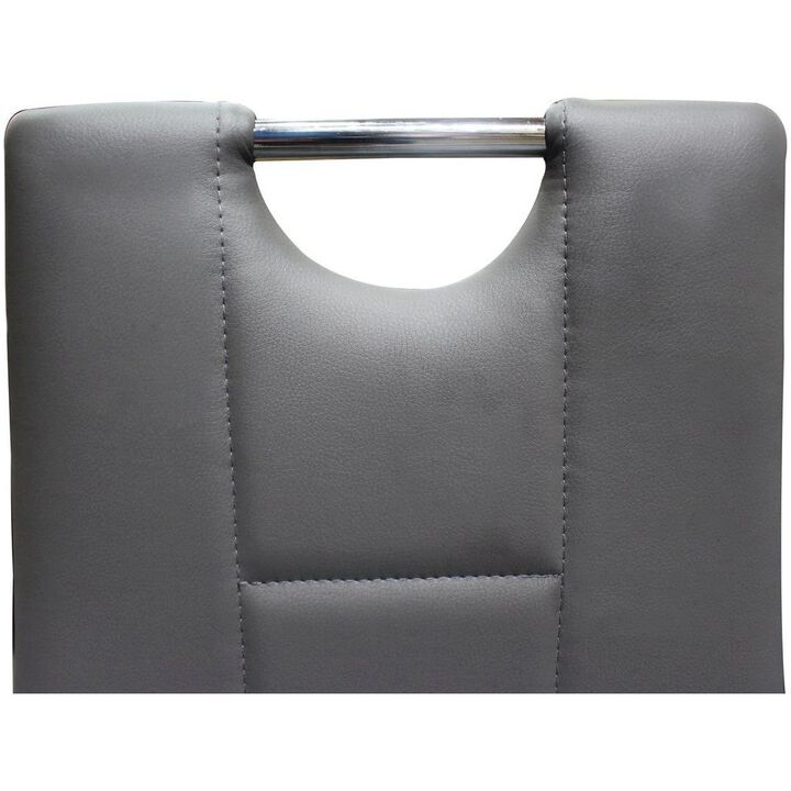 Best Master Furniture Beverly Faux Leather Upholstered Side Chair - Gray (Set of 2)