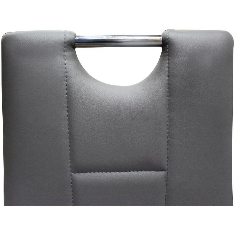 Best Master Furniture Beverly Faux Leather Upholstered Side Chair - Gray (Set of 2) image number 1