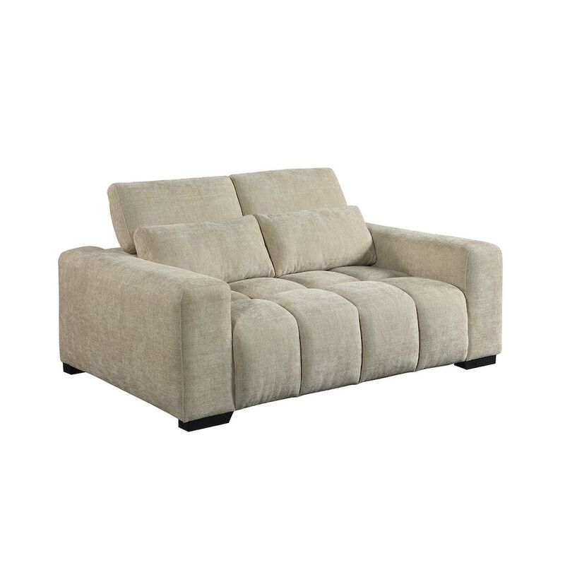 Best Quality Furniture 2 Seater Loveseat In Beige With Adjustable Backrest