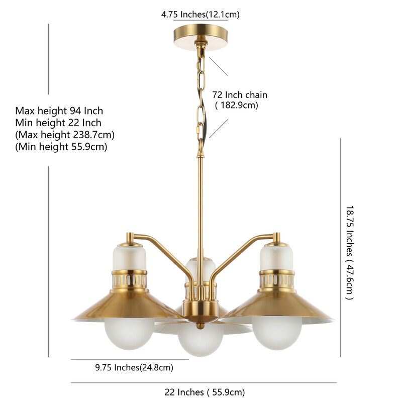 Colin Adjustable Iron/Glass Retro Hurricane LED Chandelier