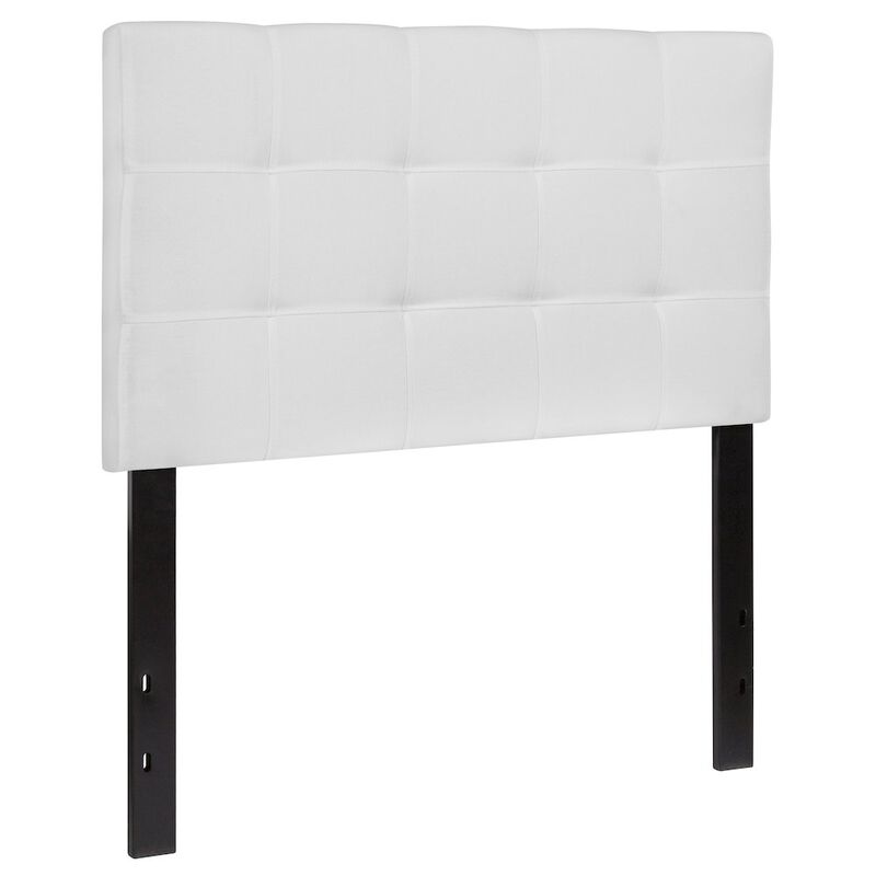 Flash Furniture Tufted Upholstered Twin Size Headboard in White Fabric image number 0