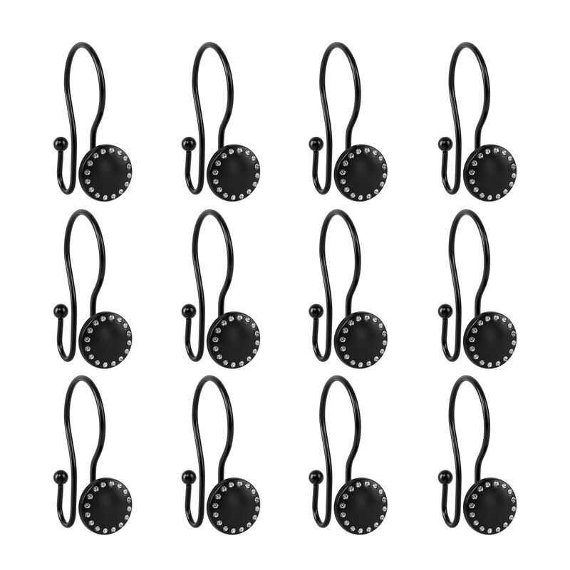 Utopia Alley Rust-Resistant Metal Double Shower Curtain Hooks, Shower Hooks Hangers for Bathroom, Kitchen Utensils, Curtains, Clothing, Towels etc - Set of 12 image number 4