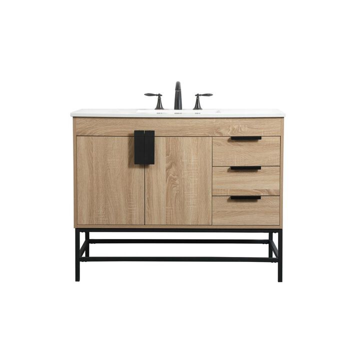 Elegant Kitchen and Bath 42 inch Single bathroom vanity in mango wood
