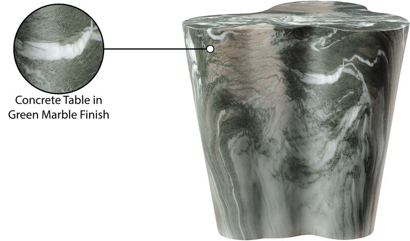 Meridian Furniture Monza Green Marble Finish Concrete End Table image number 8