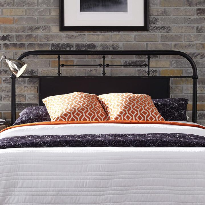 Liberty Furniture Vintage Series King Metal Headboard - Black in Distressed Metal