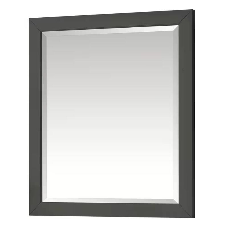 Hivvago 32-in x 28-in Bathroom Wall Mirror with Grey Solid Wood Frame