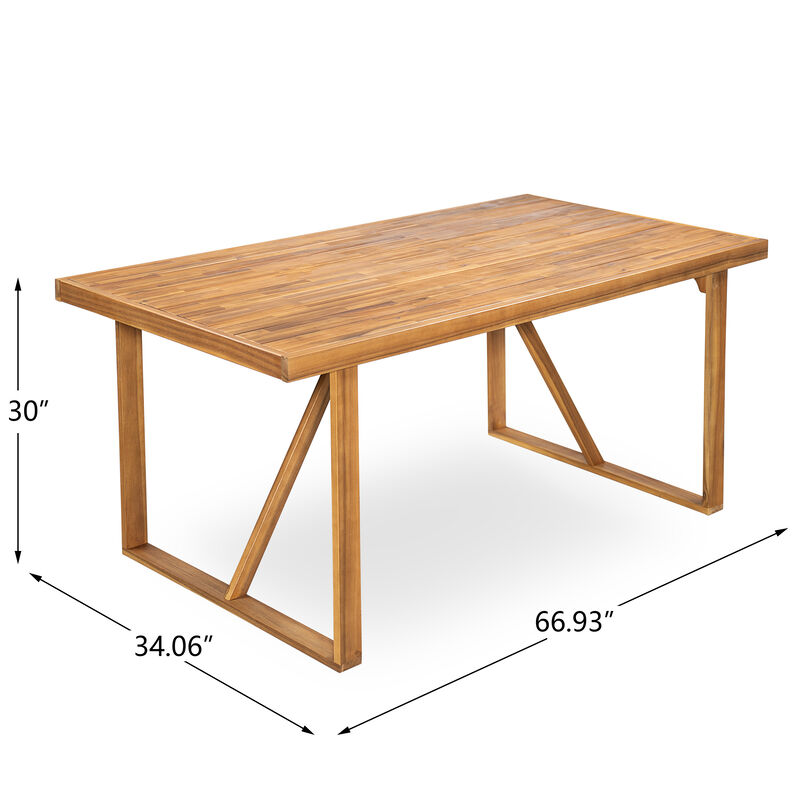 Trukdu Wood Outdoor Dining Table image number 9