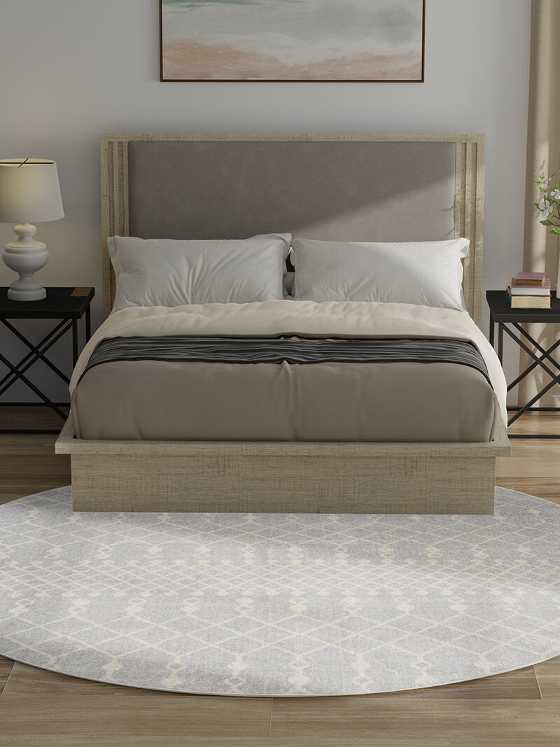 Astra Machine Washable ASW10 Gray 7'10" Round Rug