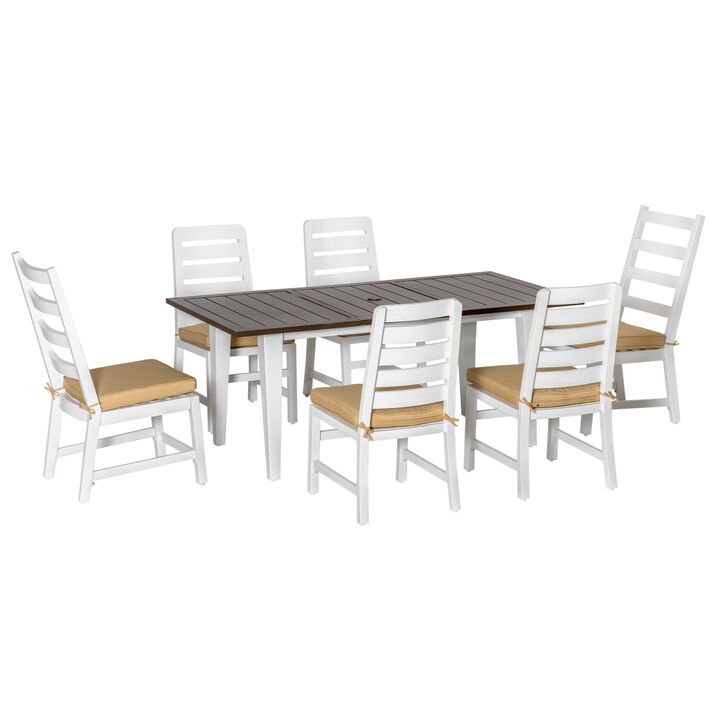 Outdoor Dining Set: 7-Piece Aluminum Patio Set with Umbrella Hole