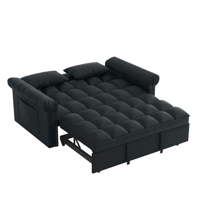 TATEUS Quick Convert Loveseat Sofa Bed with Pull-out Bed - Adjustable Comfort for Guests