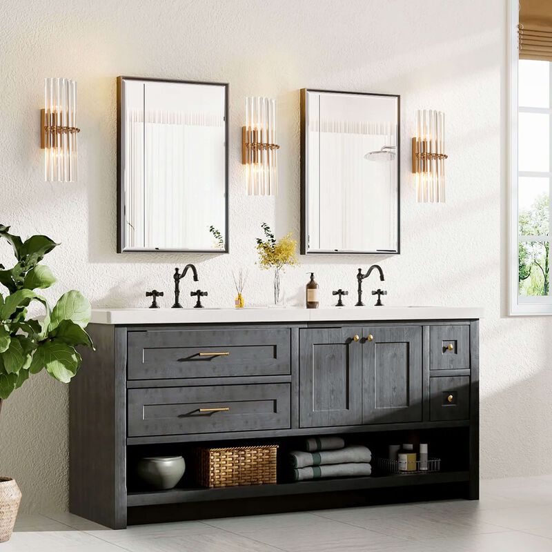 Marisol 2-Light Solid Crystal Glass Bars Mini Wall Sconce image number 4