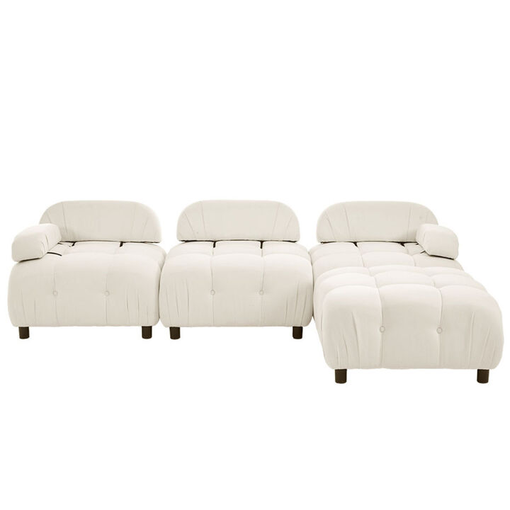 Upholstery Modular Convertible Sectional Sofa, L Shaped Couch with Reversible Chaise