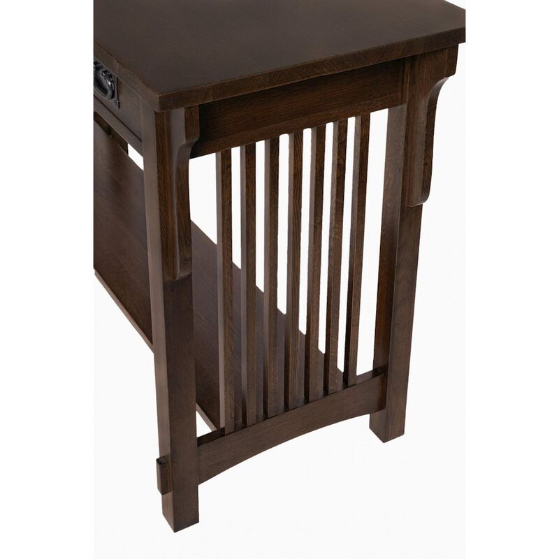 Crafters and Weavers Mission 3 Drawer Crofter Style Console Table - Walnut