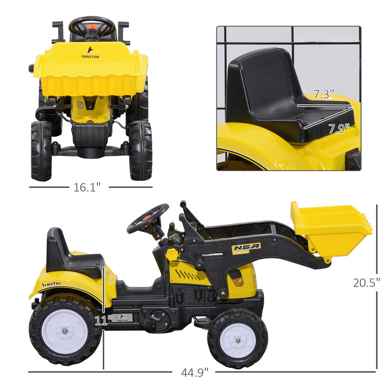 BreeBe Kids Ride on Excavator, Pedal Go Kart with Front Loader Digger image number 2