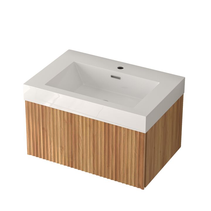 ELEMENT ACE Modern Floating Bathroom Vanity with Integrated Basin for Compact Spaces