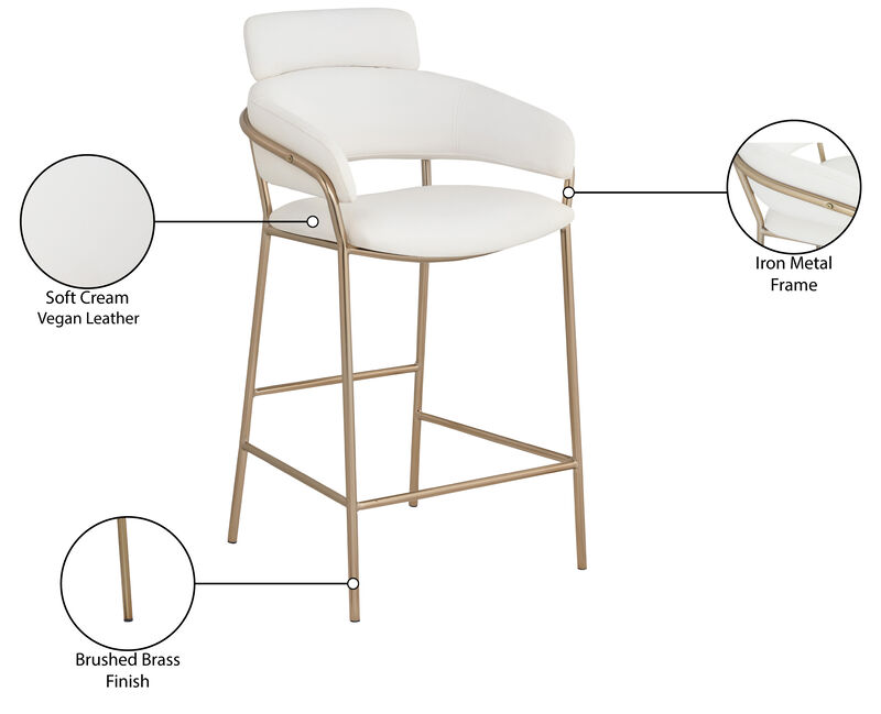 Meridian Furniture Yara Velvet Counter Stool