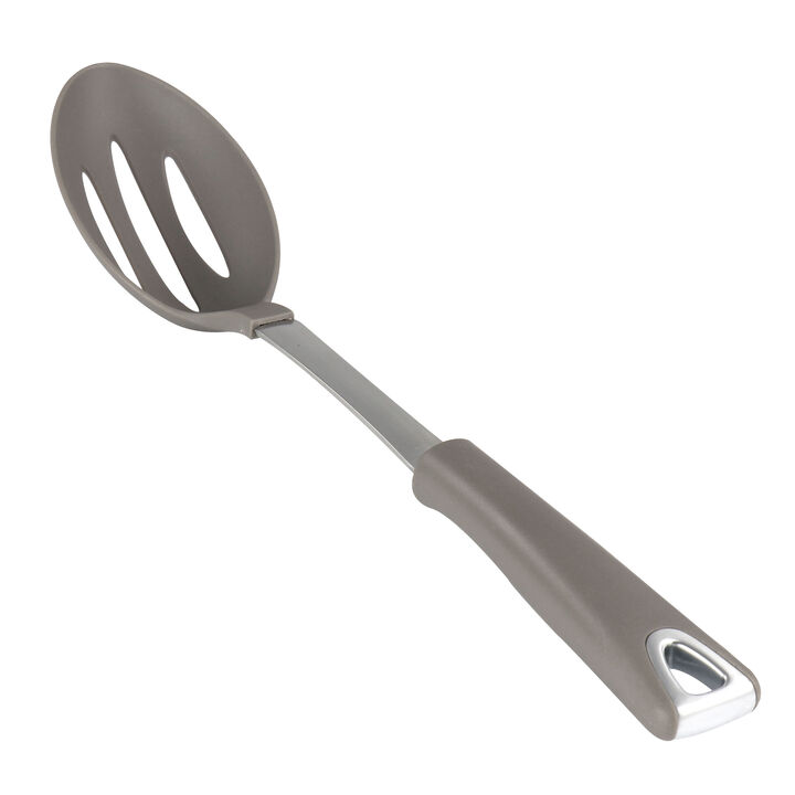 Martha Stewart Nylon Slotted Spoon in Taupe
