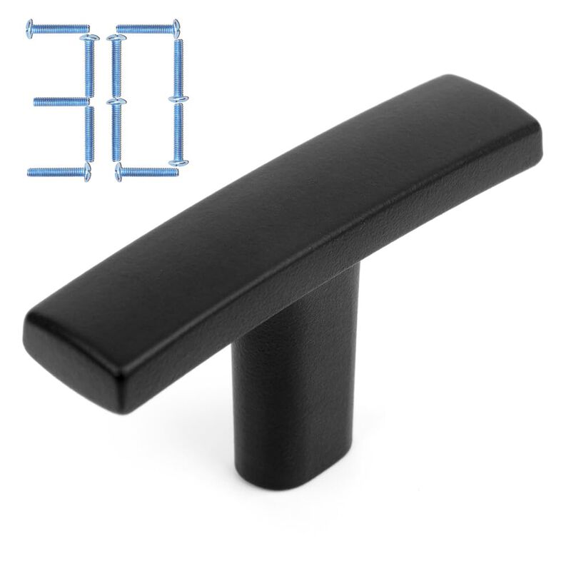 KOOFIZO Solid Curved Bar Cabinet Pull - Oil Rubbed Bronze Furniture Arch Handle, 3 Inch/76mm Screw Hole Center, Pack of 5 for Ki