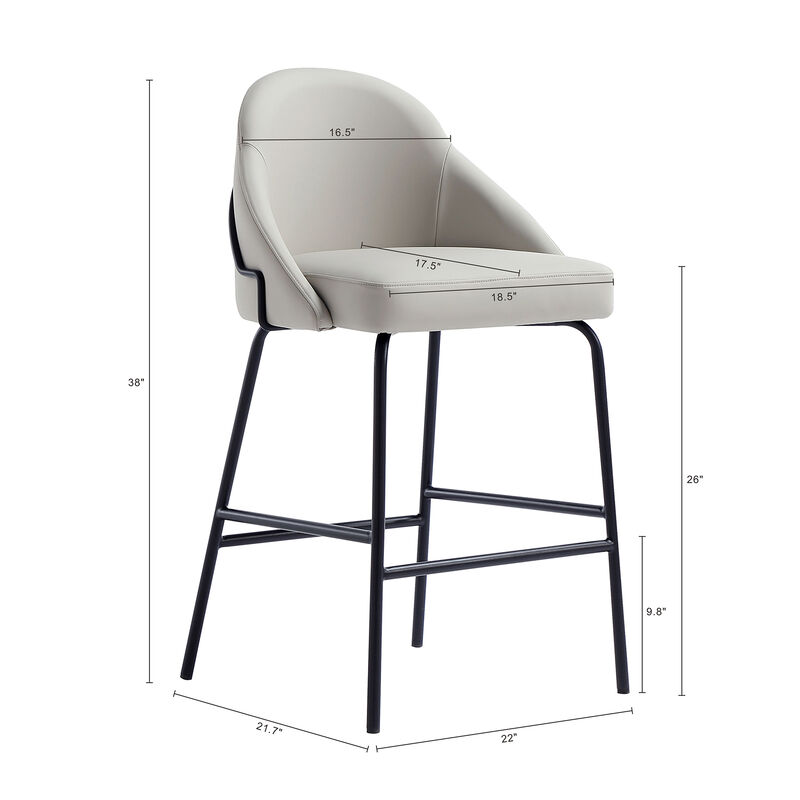 Gracie Counter Stool in Gray and Black