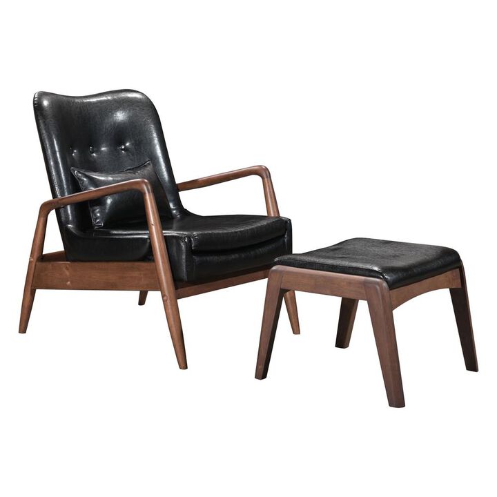 Belen Kox Lounge Chair & Ottoman Set, Black