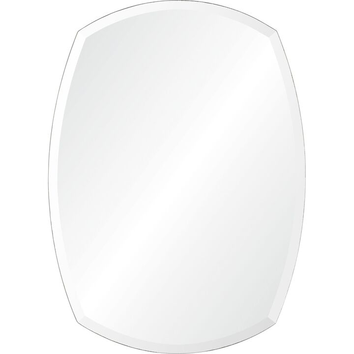 32" Clear Polished Unframed Beveled Rectangular Wall Mirror