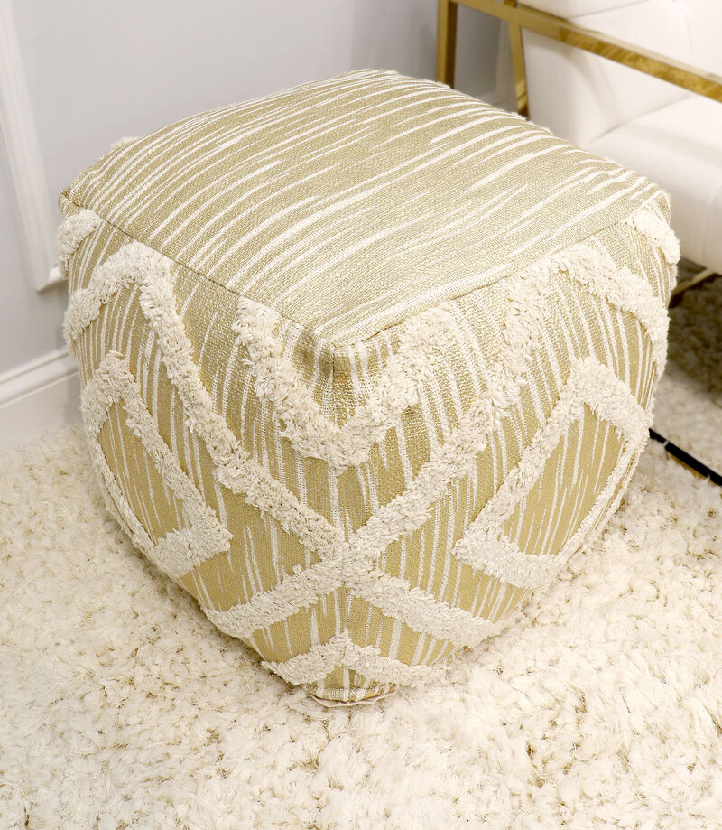 Pasargad Home Grandcanyon Cotton Shaggy Pouf image number 5
