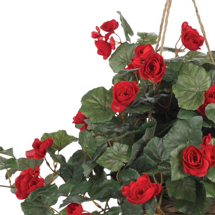 32" Artificial Begonia Flower with Hanging Basket