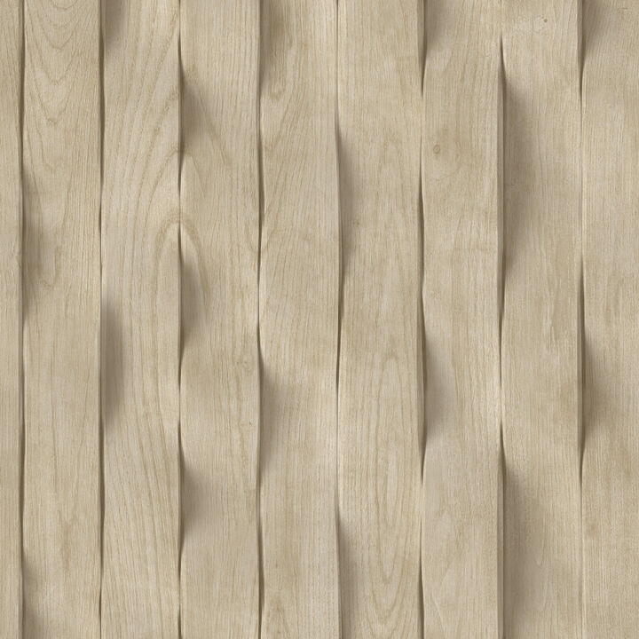 Wavy Wood Slats Wallpaper