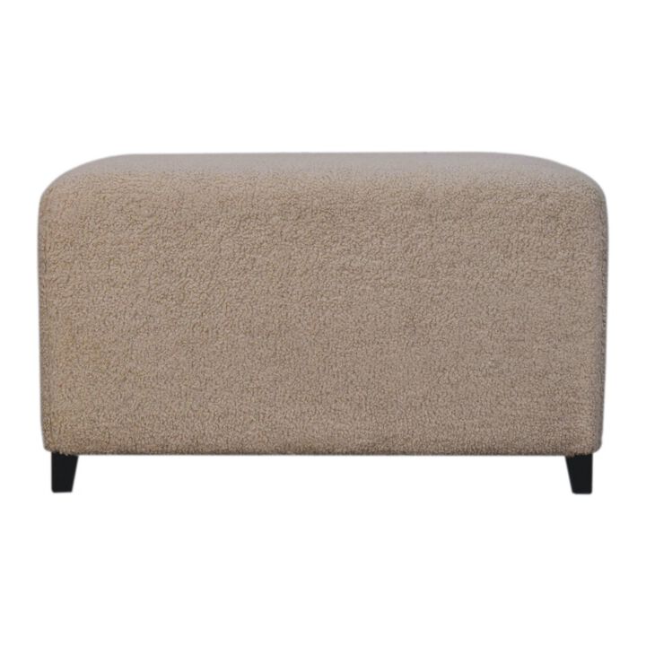 Artisan Furniture Solid Wood Bliss Cream Boucl&eacute; Ottoman