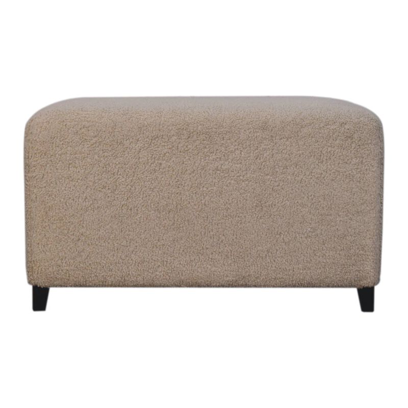 Artisan Furniture Solid Wood Bliss Cream Boucl&eacute; Ottoman