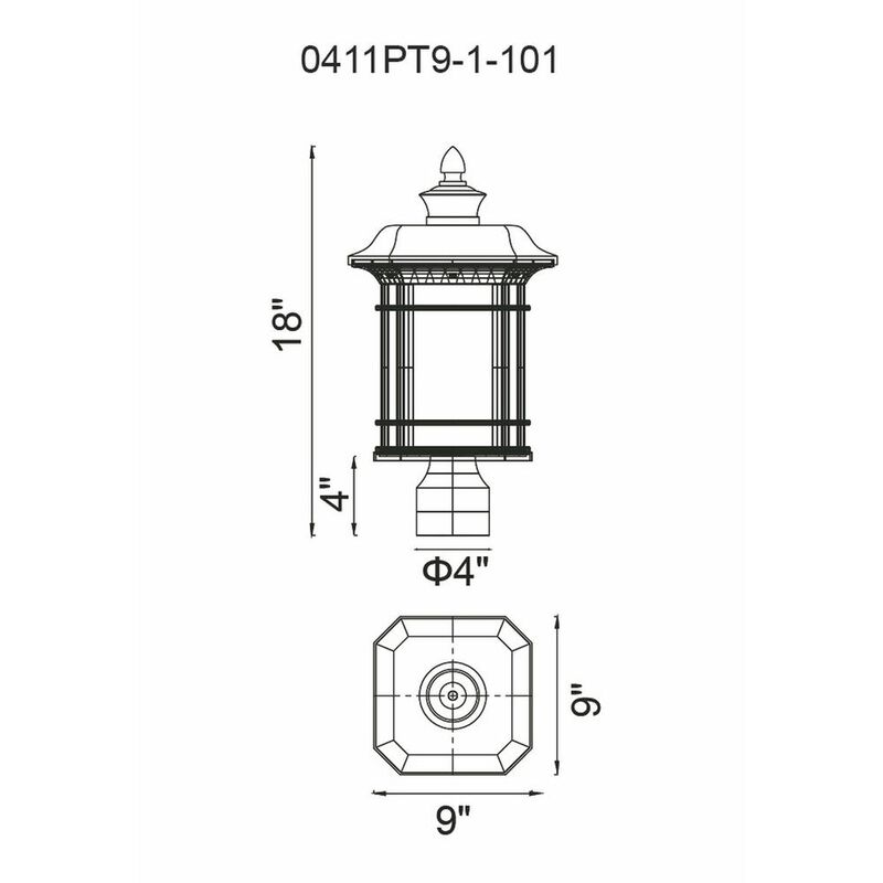 CWI Lighting Blackburn 1 Light Outdoor Black Lantern Head