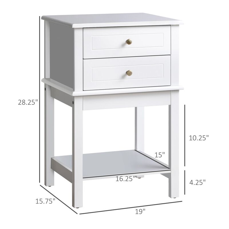 White Side Storage: Modern Sofa Table with Drawers for Living Room