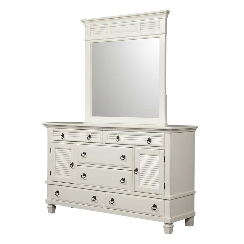 Alpine Furniture Winchester Mirror, White image number 0