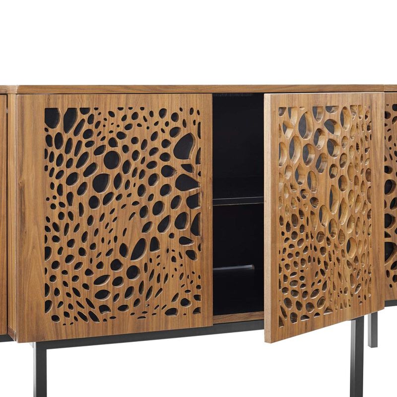Modway Yosemite Wood Sideboard Credenza in Walnut image number 5