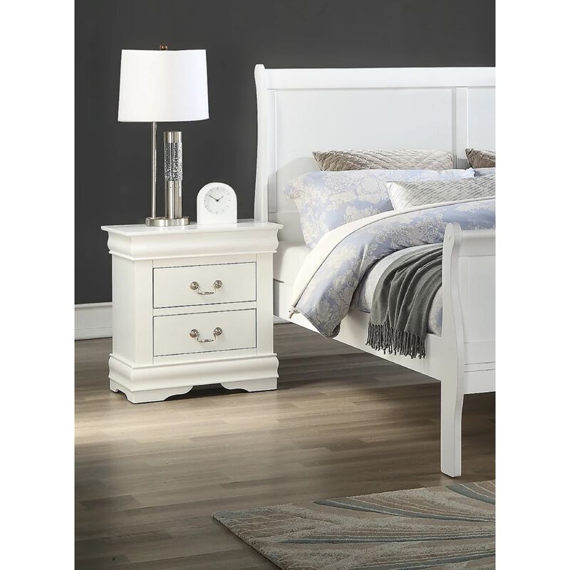 Streamdale Louis Philip Style Two-Drawer Nightstand with Rich Finish image number 1