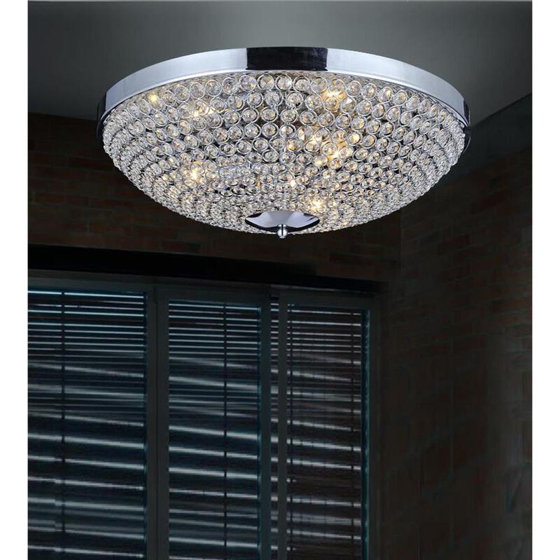 Globe 6 Light Bowl Flush Mount With Chrome Finish