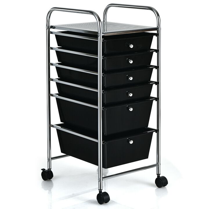 6-Drawer Mobile Storage Organizer Cart for Home, Office and Craft Room