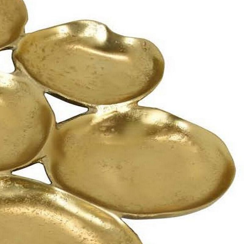 Jiva 9 Piece Decorative Bowl Set, Irregular Shaped Design, Gold Metal - Benzara