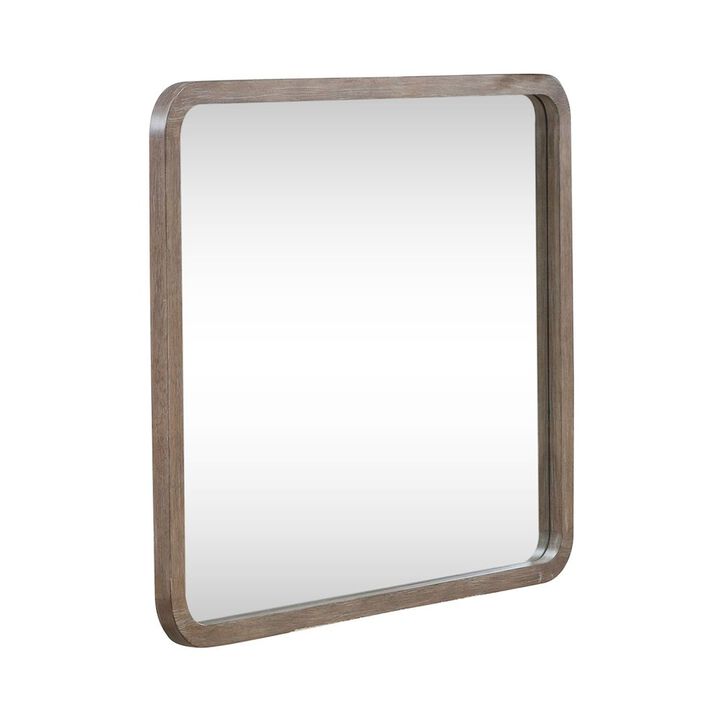 Liberty Furniture South Bend Landscape Mirror Contemporary Wood Framed 42" x 36" - Burnished Clay