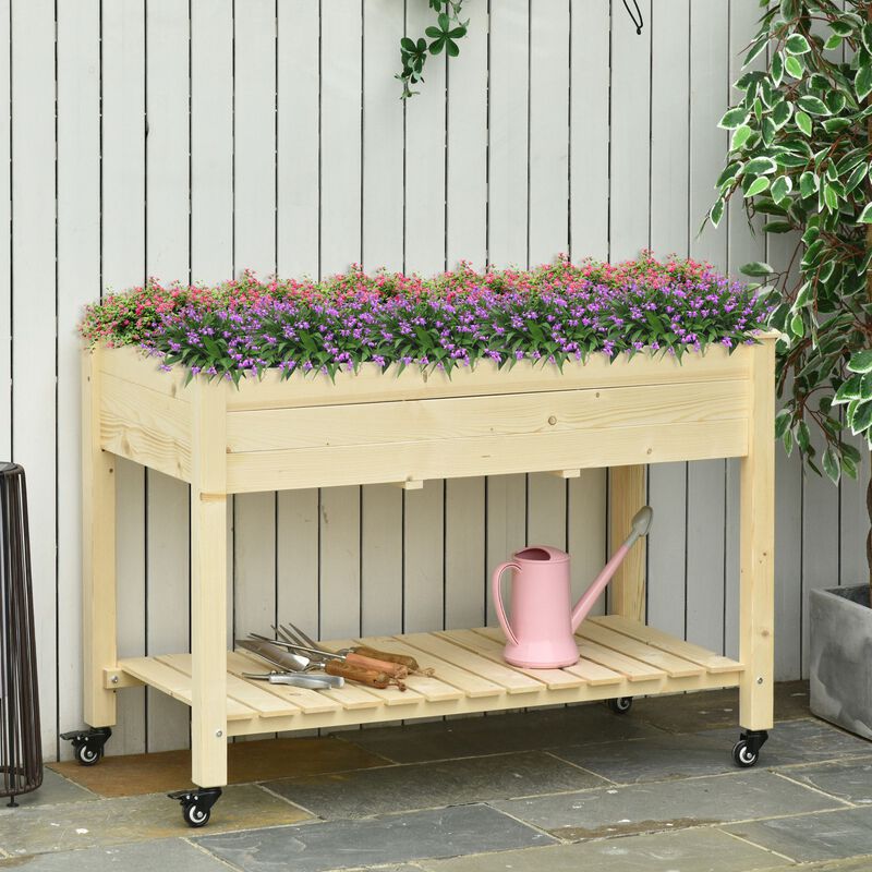 Streamdale Elevated Garden Bed with Wheels and Storage