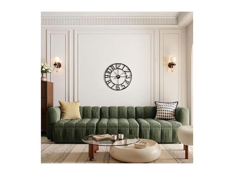 Metal Completely Wall Clock 24 Inch Silent Non Ticking Battery Operated image number 2
