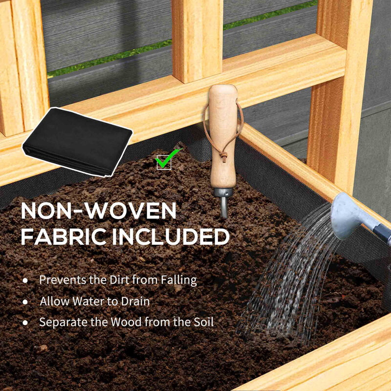 Hivvago Raised Wooden Planter for Outdoor Gardening image number 6