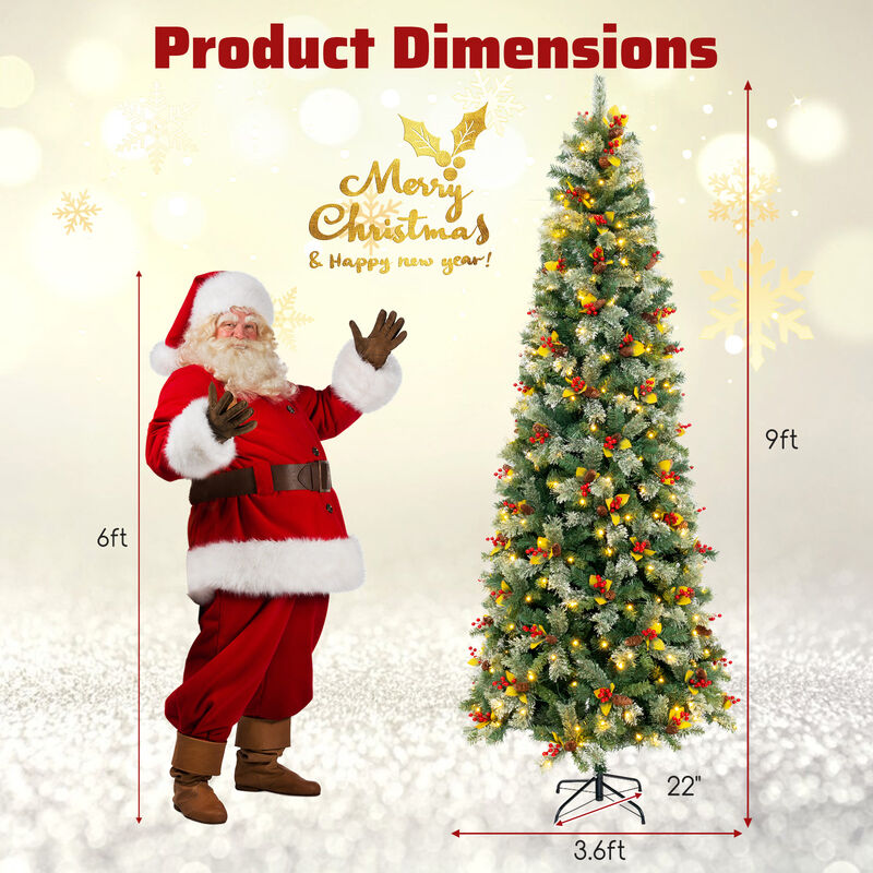 Pre-Lit Artificial Christmas Tree with PVC and Pine Needles