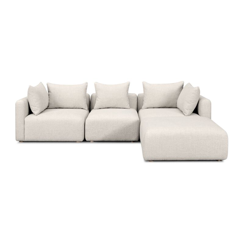 Hangover Textured Fabric 4-Piece Modular Sectional image number 0