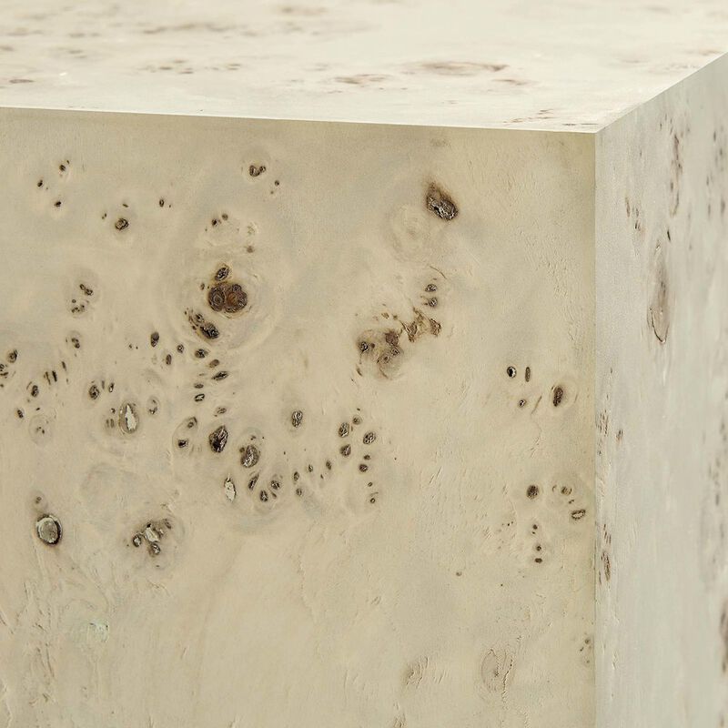 Cosmos 16" Square Burl Wood Side Table image number 6