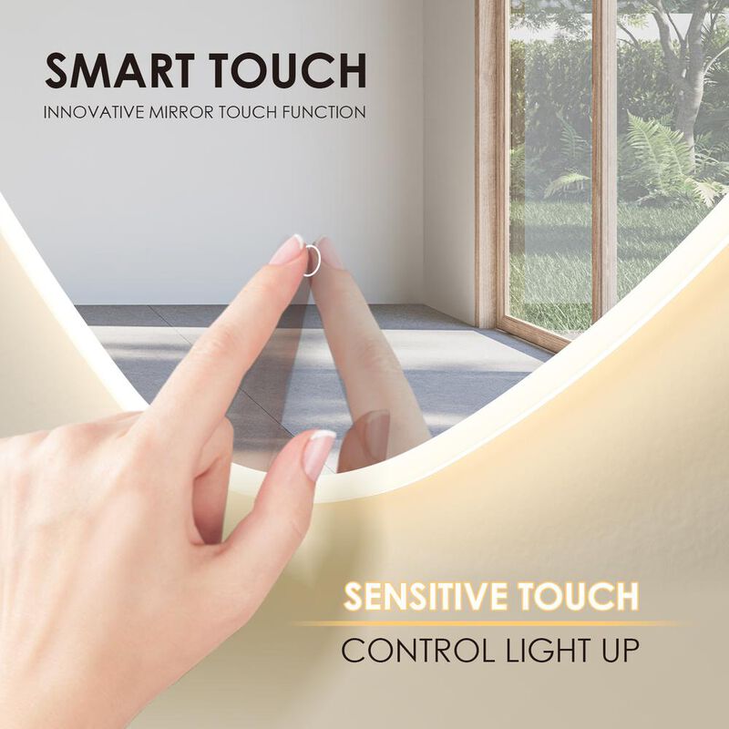 Altair Rasso Novelty 39 Frameless Modern Bathroom/Vanity LED Lighted Wall Mirror