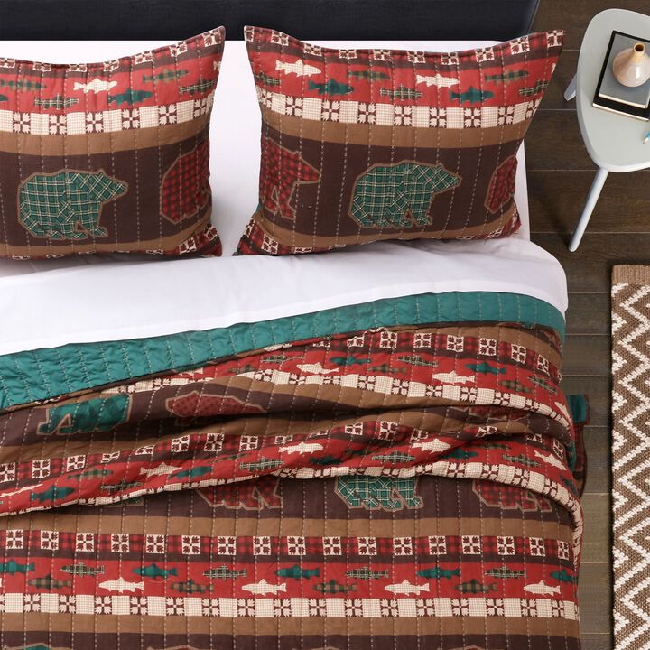Greenland Home Fashion Canyon Creek Cozy Lodge Style Pillow Sham -  - King 20x36", Multi