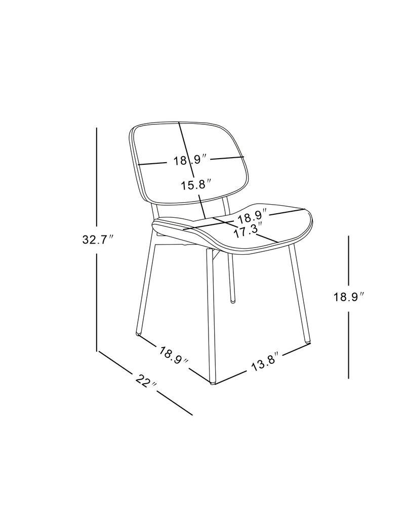 Set of 2 Industrial Metal Wood Dining Chairs
