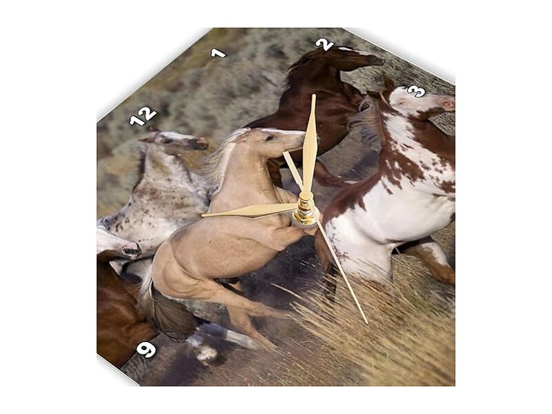 Oregon Seneca Ponderosa Ranch Horses Wall Clock 10 Inch Home Decor image number 3